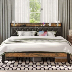 Twin-King Storage Headboard with Outlets