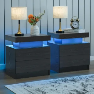 Set of 2 LED Nightstands