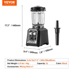 2L Smoothie Blender Food Processor